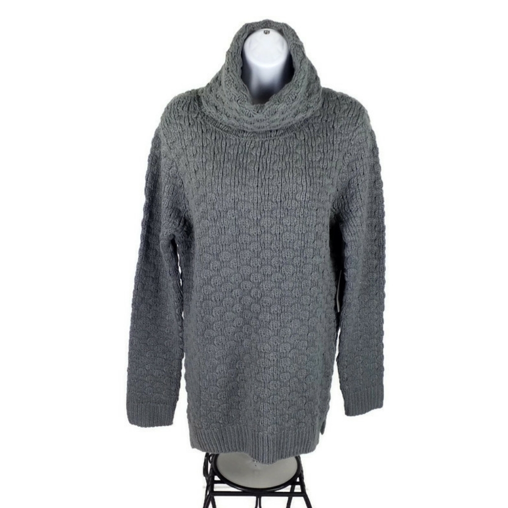 Chelsea28 Textured Funnel Neck Sweater Mid Medium Grey Womens X-Small NWT